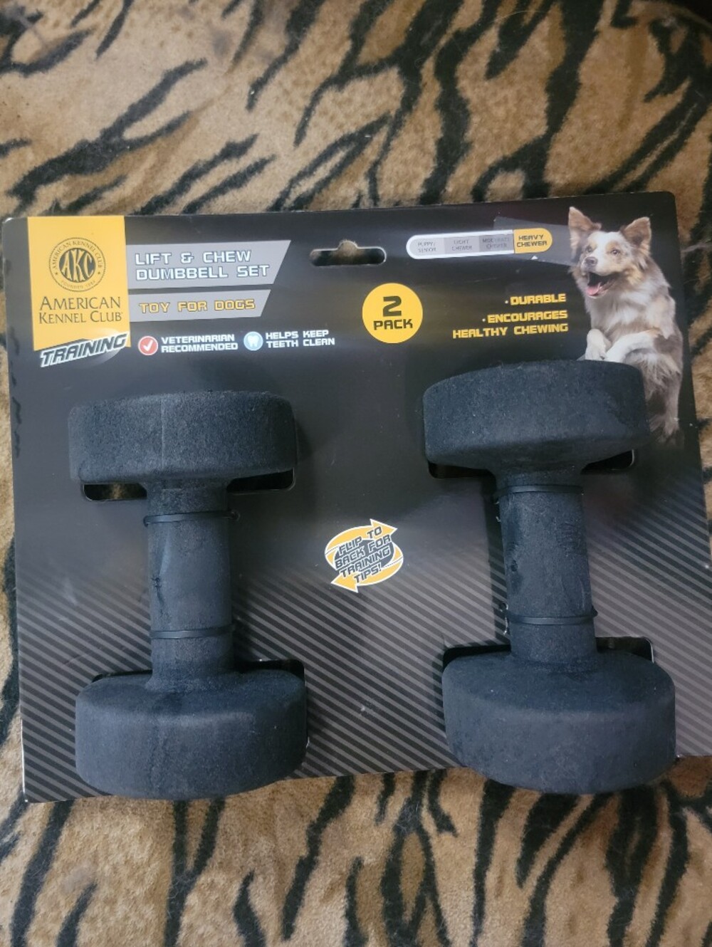 AKC Dog Dumbbell Set Dog Toy - 2 Pack Carry Fetch Toss Chew Large Xlarge Ea.